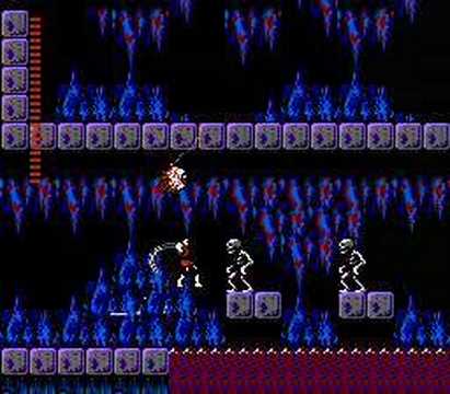 Castlevania II: Simon's Quest - бой со скелетами в подземелье